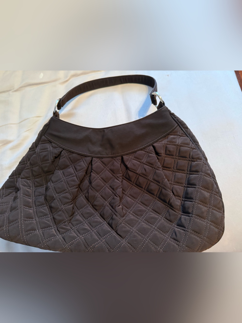Quilted Shoulder Bag in Dark Brown by Vera Bradley